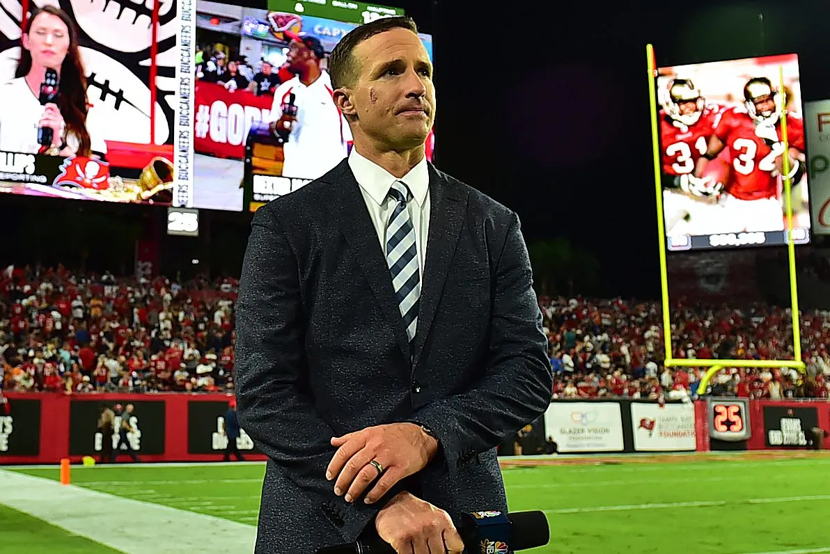 drew brees makes his nbc debut, internet amazed by his new hair